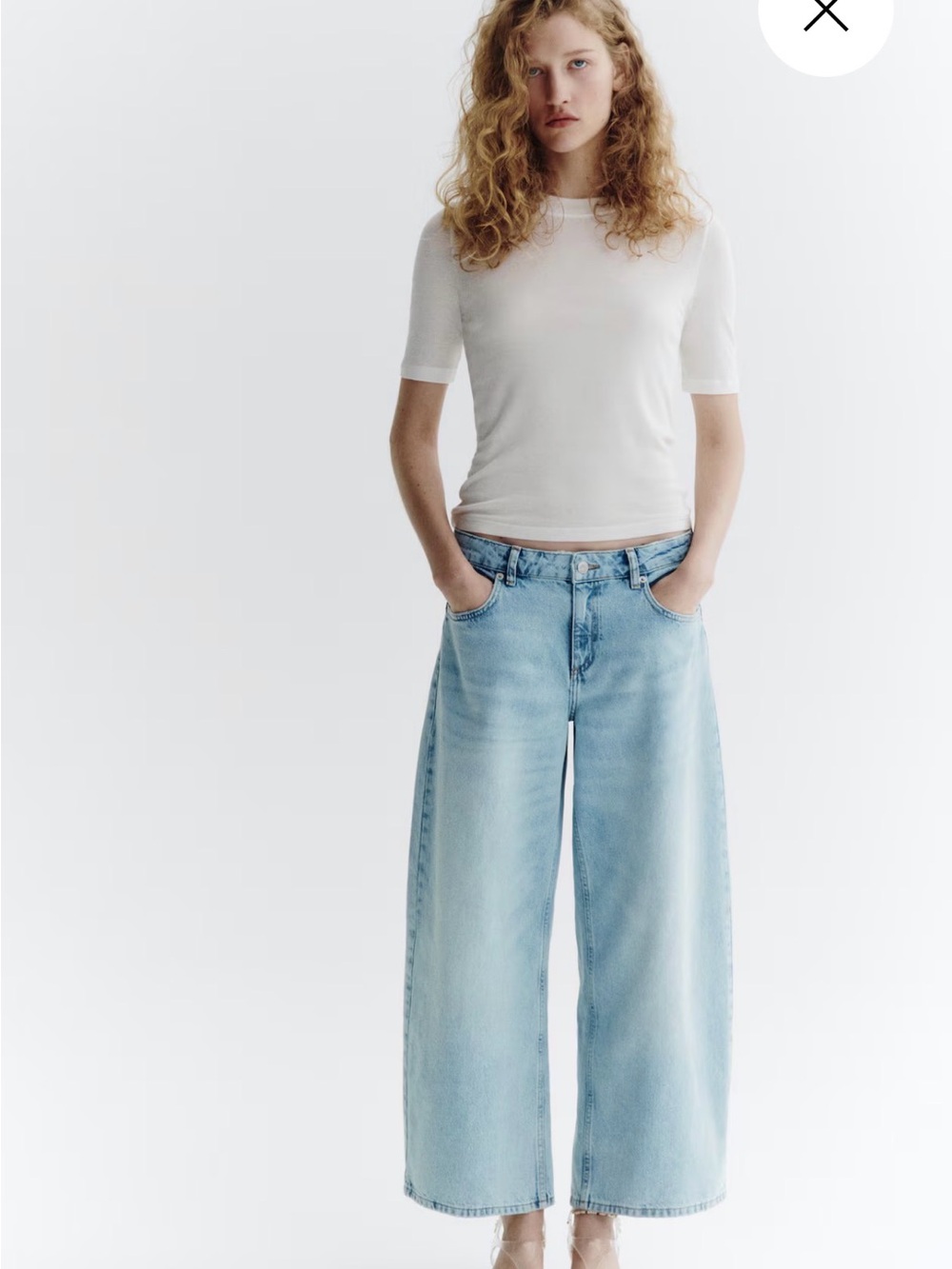 H&M Light Blue Boyfriend Wide-Leg Jeans